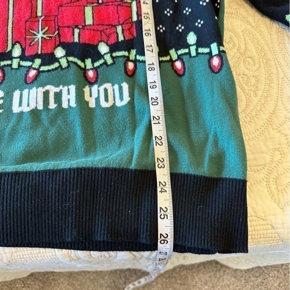 Star Wars Christmas sweater yoda holiday soft cozy comfy green red unisex XL - Picture 7 of 9